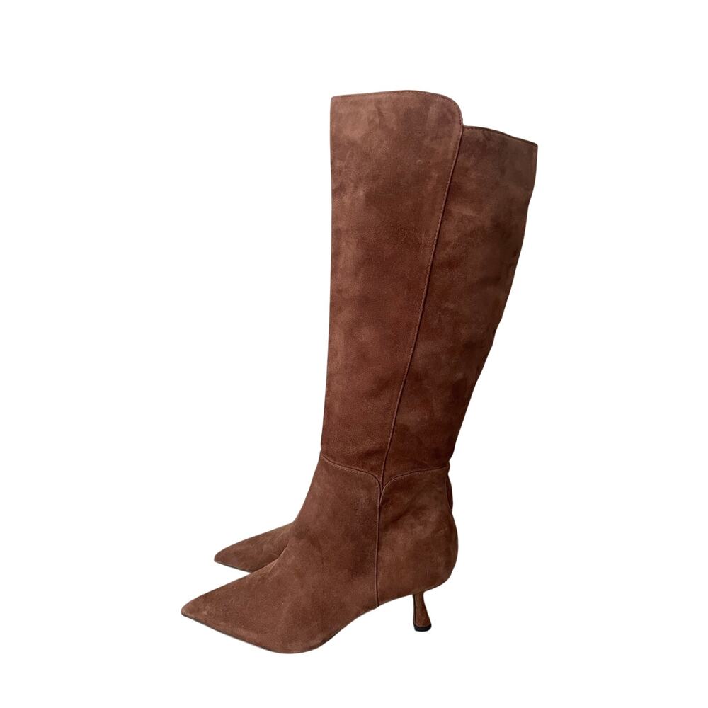 Newt Sam Edelman Taylin Womens Size 9.5 Chocolate Suede Leather Knee High Boots